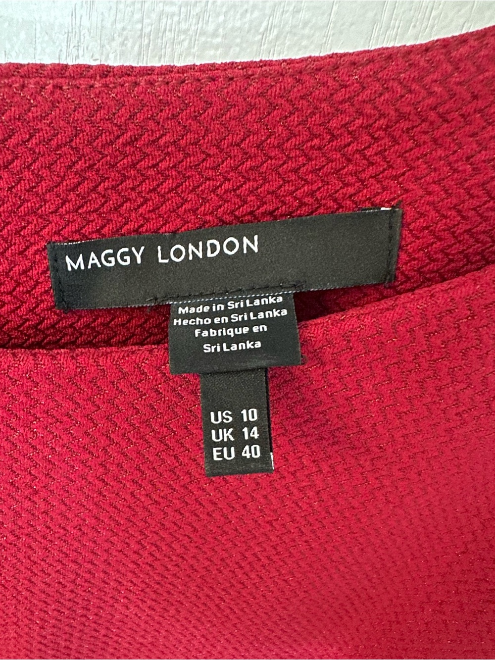 Maggy London Crimson Red Midi Sheath Dress - Picture 2 of 3